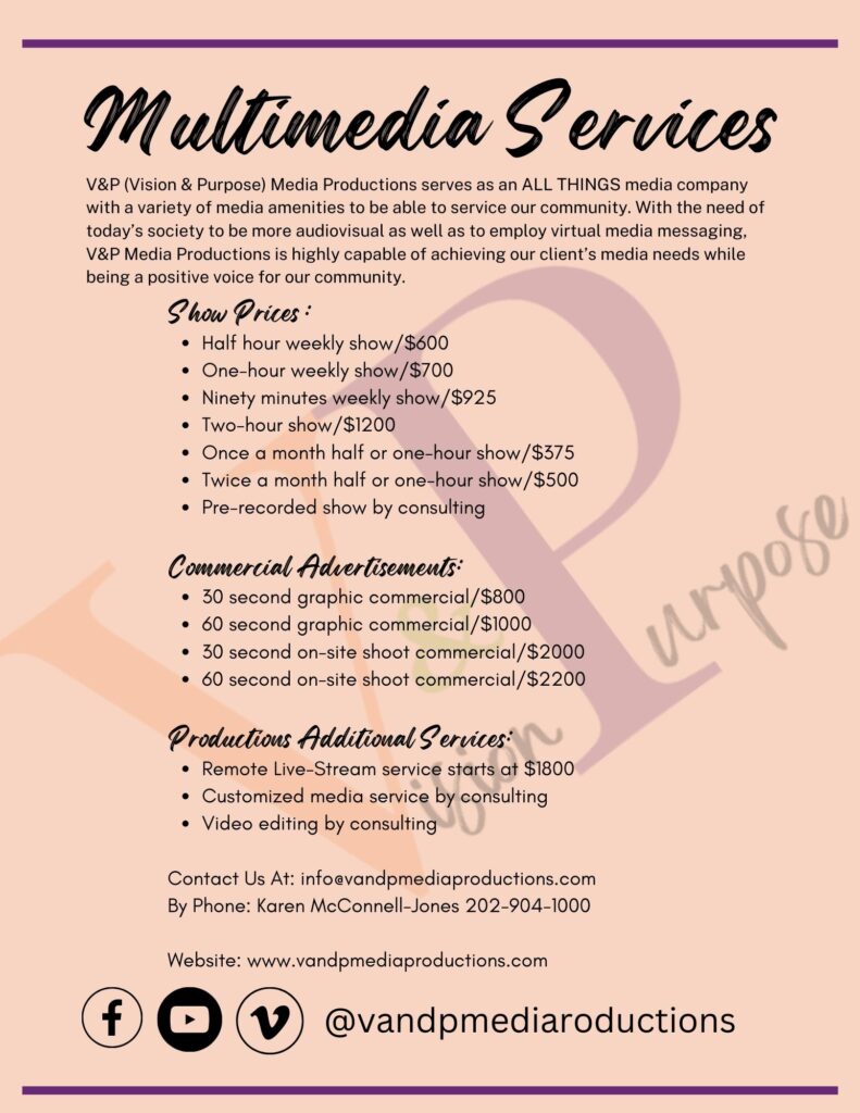 V&P Multimedia Services Rates